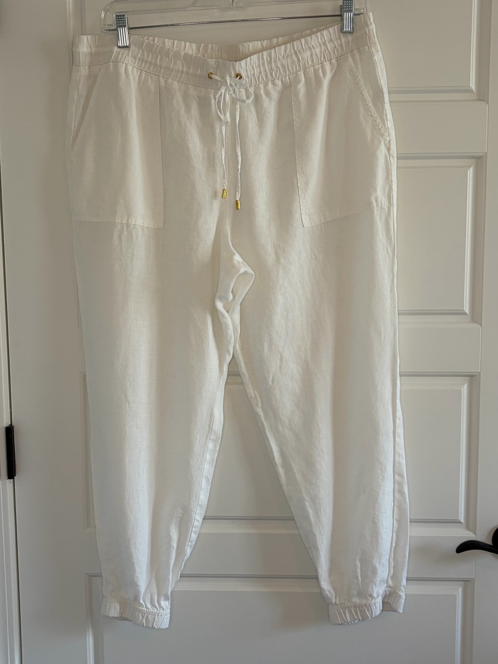 Company Ellen Tracy 100% Linen Pull On Jogger Pants Size XL Coastal Resort Beach
